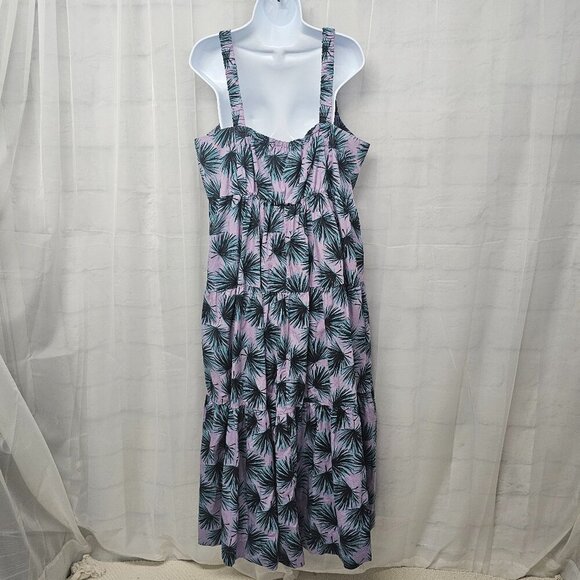 Dip Purple Blue Sleeveless Maxi Dress Beach Tropical Tiered Boho XL - Picture 7 of 11